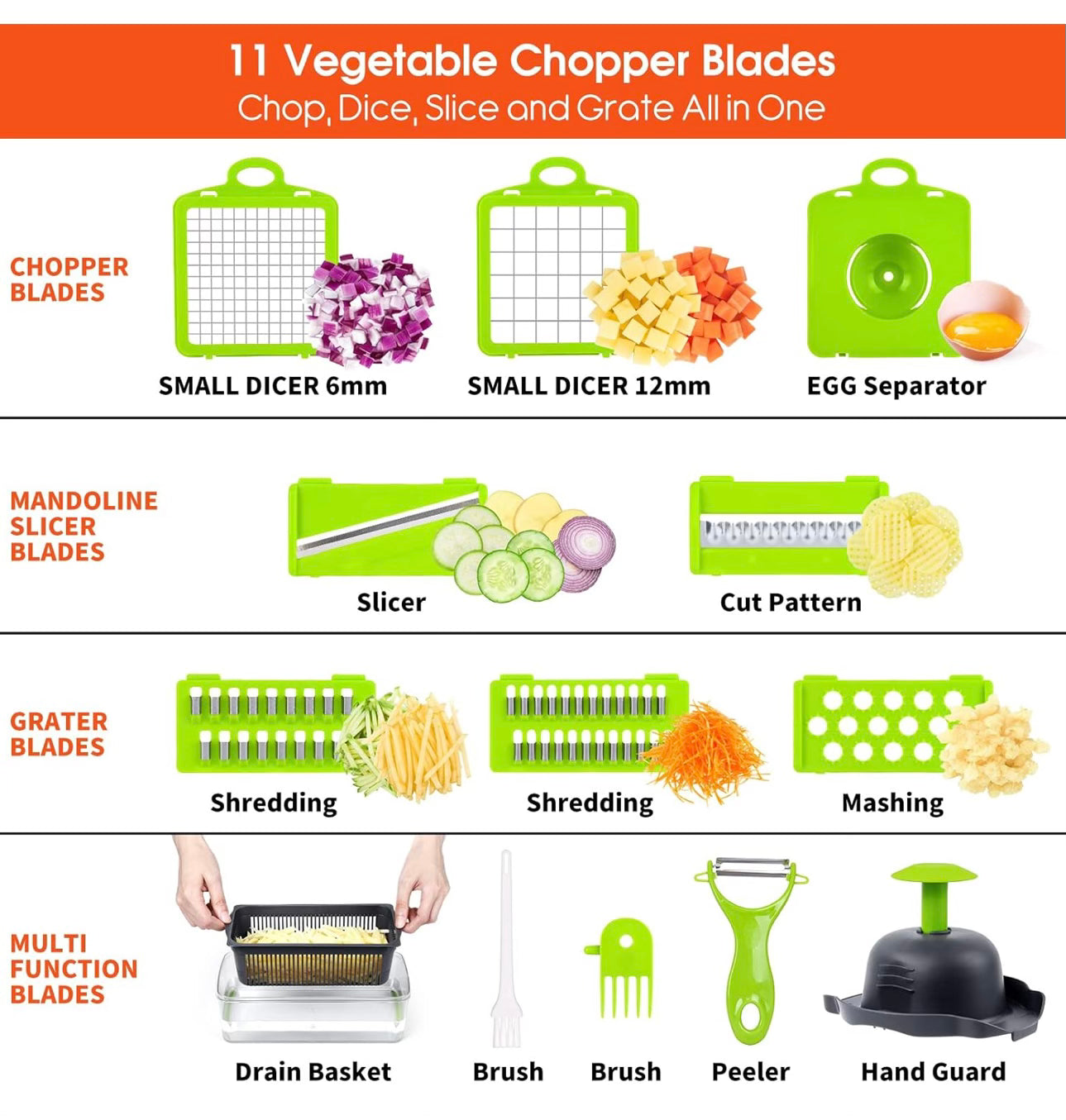 VEGETABLE CHOPPER 14IN1 KIT